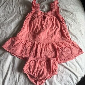 btween Pink Eyelet Dress and Bloomer Set